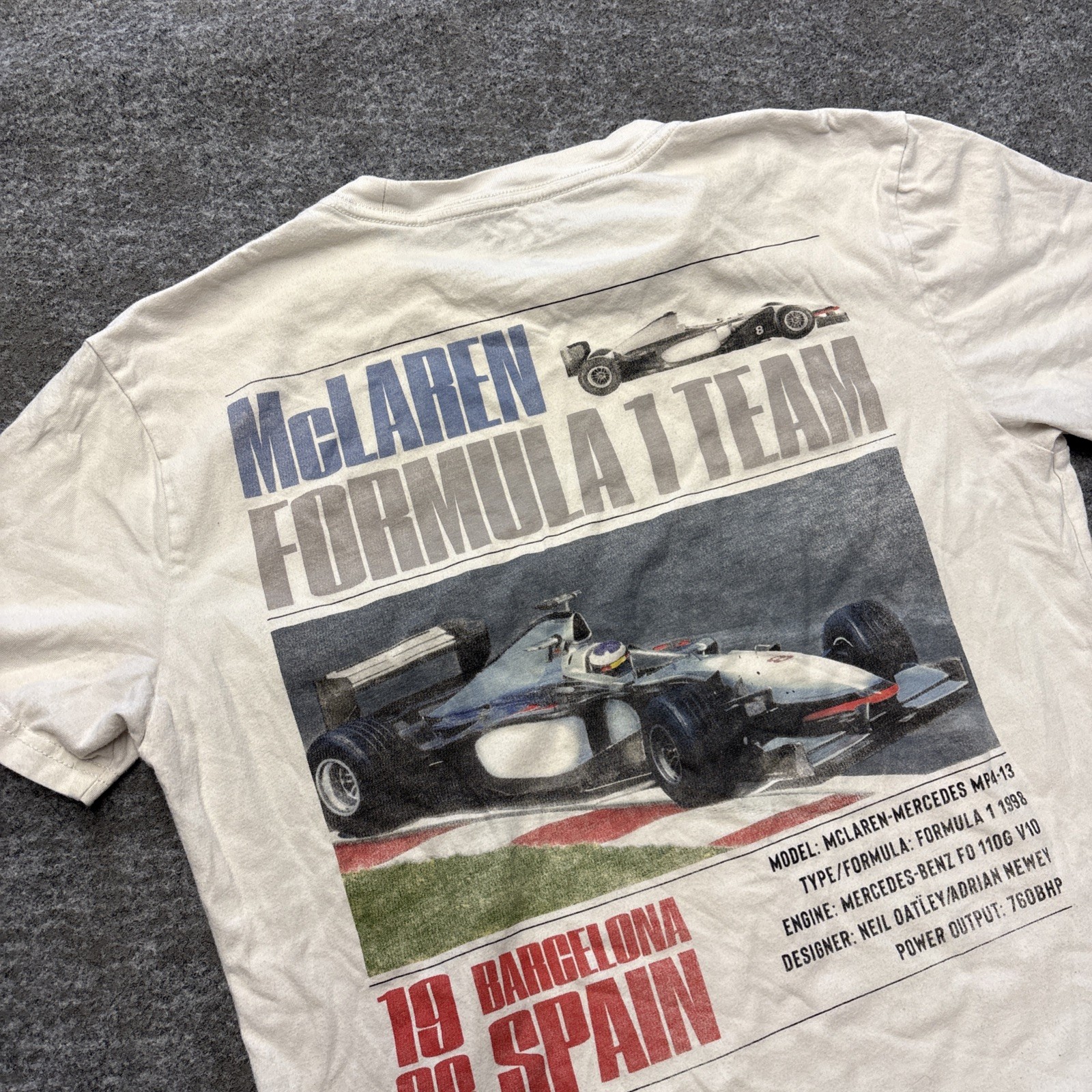 McLaren Formula 1 Team Fast Lane Graphic T-Shirt XS 1998 Barcelona