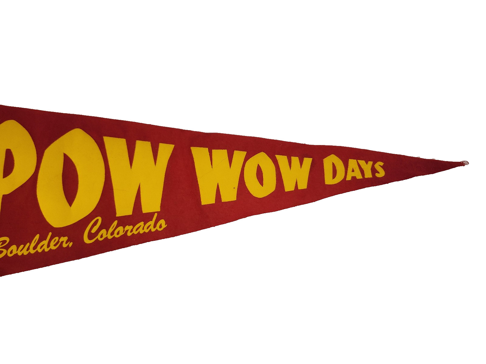 1950’s 60’s Boulder Colorado CO Pow Wow Days Banner Flag Pennant 26″ x 9″