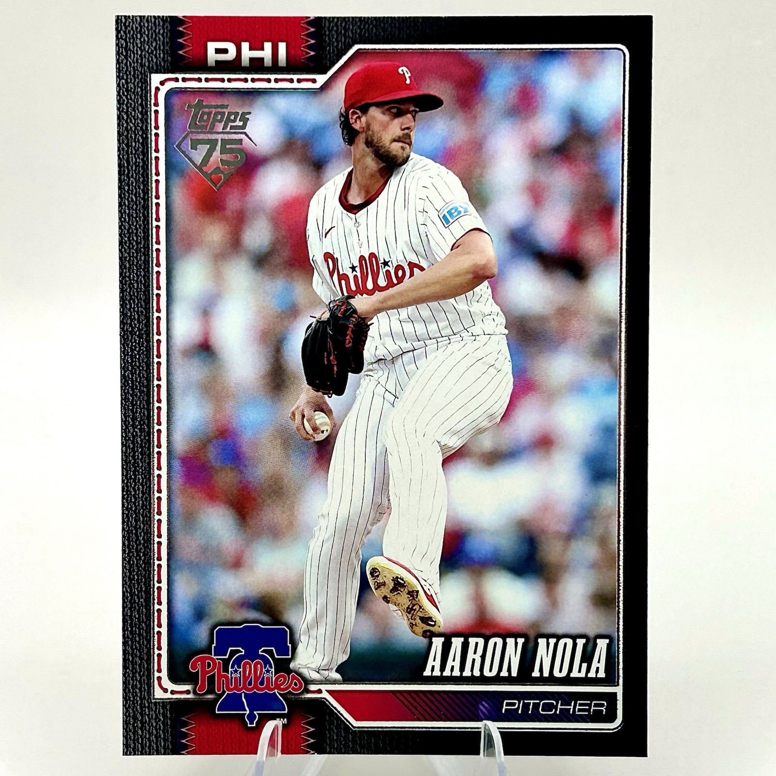 2026 Topps Series 2 Aaron Nola #463 Black Border #/75 Last On Print