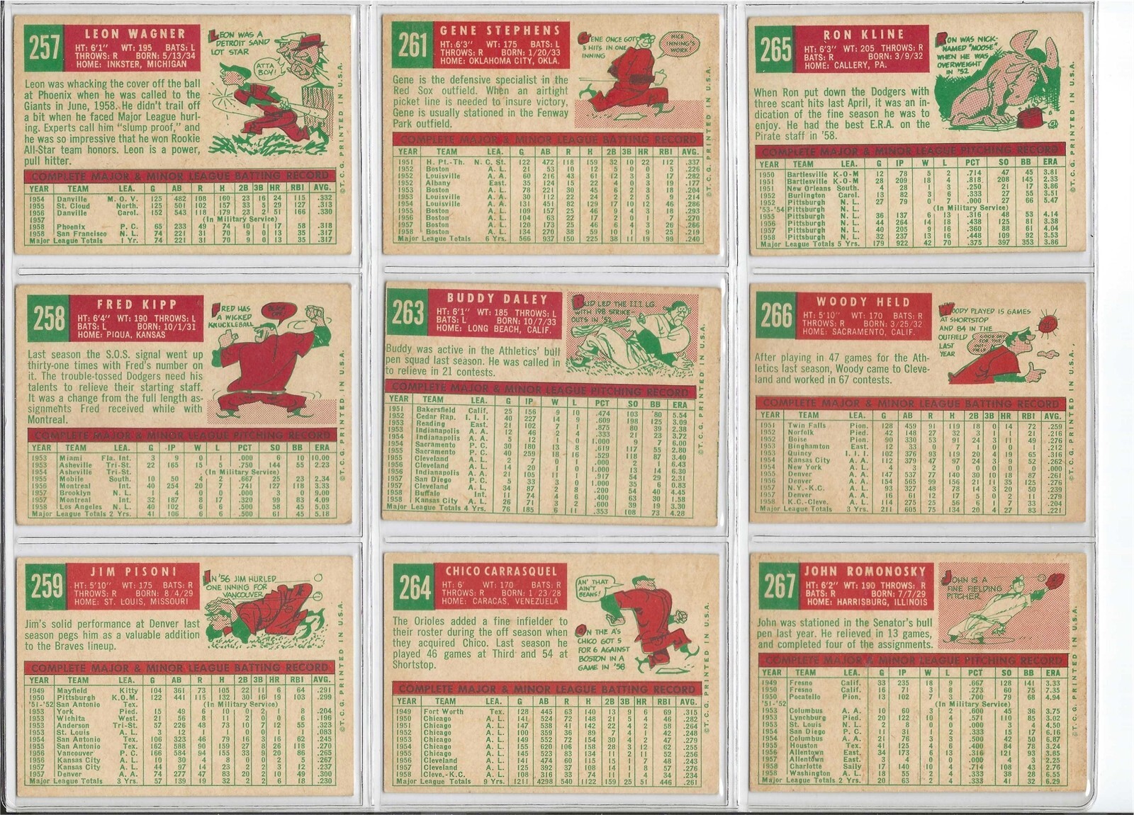 1959 TOPPS BASEBALL CARD SINGLES (205-323) $1.50+ w/ discount