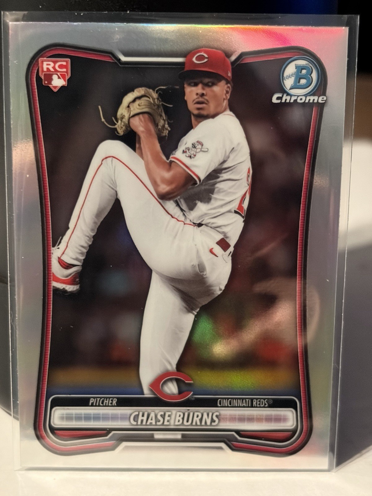 2026 Bowman Baseball Red Rookie Logo Chase Burns Rc Reds