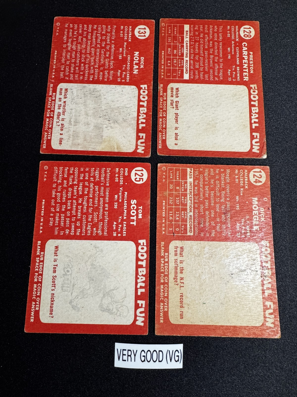 1958 Topps Football Cards 1-132 (P-NM) – You Pick – Complete Your Set