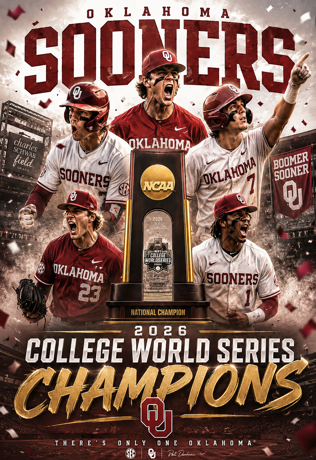 Oklahoma Sooners 2026 College World Series Champions Poster Multiple Sizes CWS