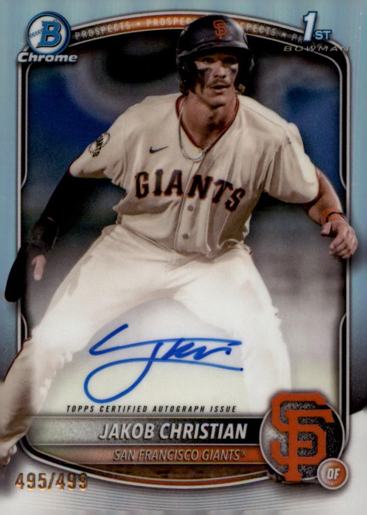 Jakob Christian 2025 Bowman Chrome #CPA-JCH Prospect Auto Refractor SN,AU #/499