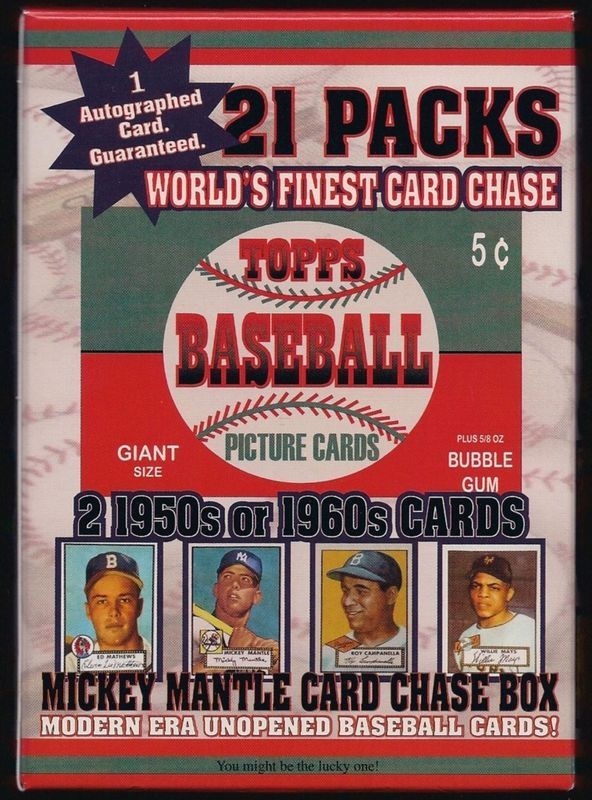 1952 Unopened Card Chase Box-21 Pack, + Auto + 2 Cards From The 1950/60’s