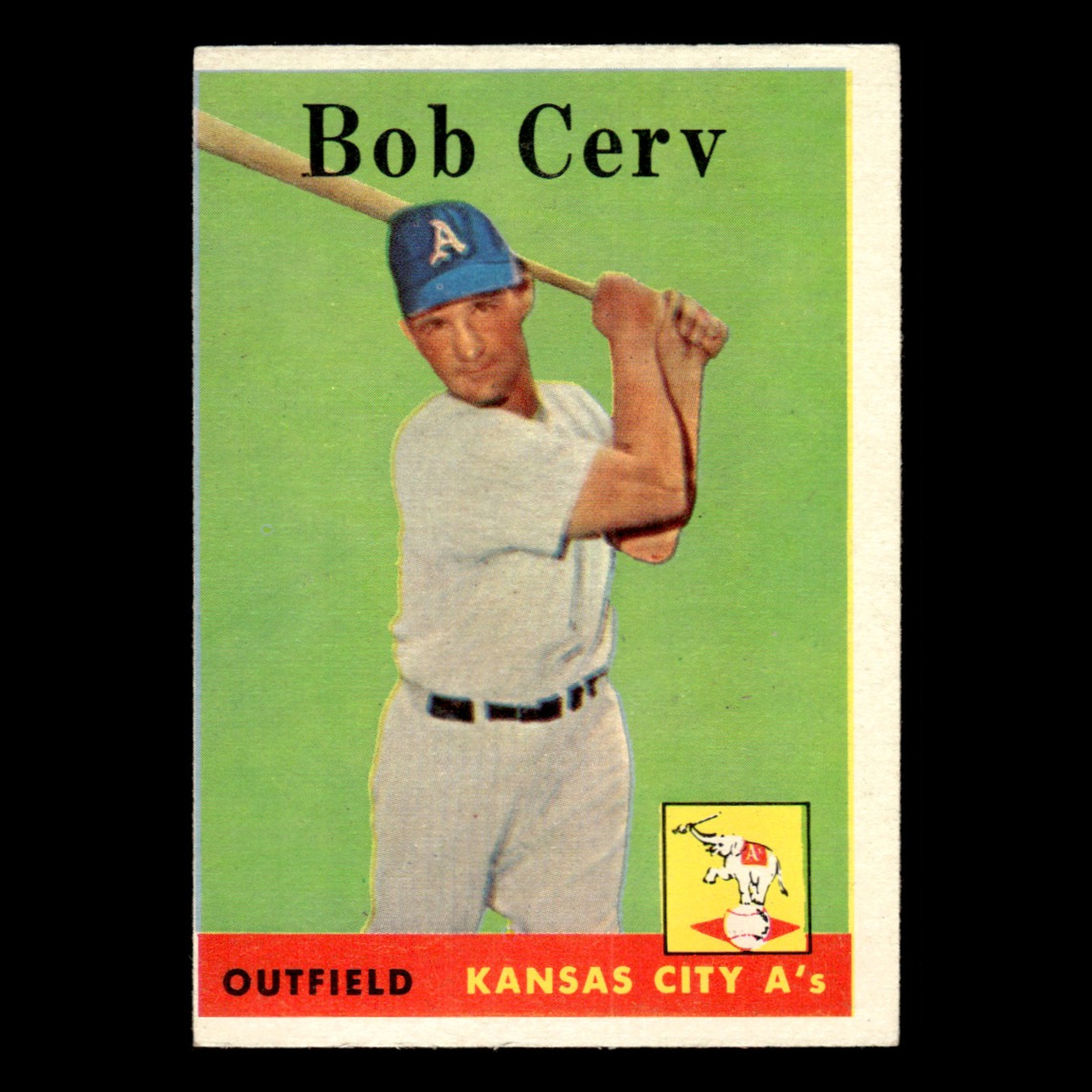 Bob Cerv #329 1958 Topps Kansas City Athletics Baseball Card MLB EX