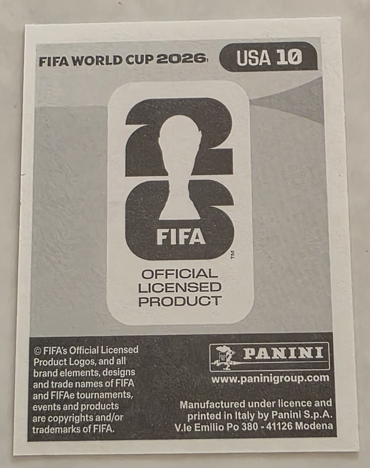 WESTON MCKENNIE Panini FIFA World Cup 2026 Sticker #USA10 United States