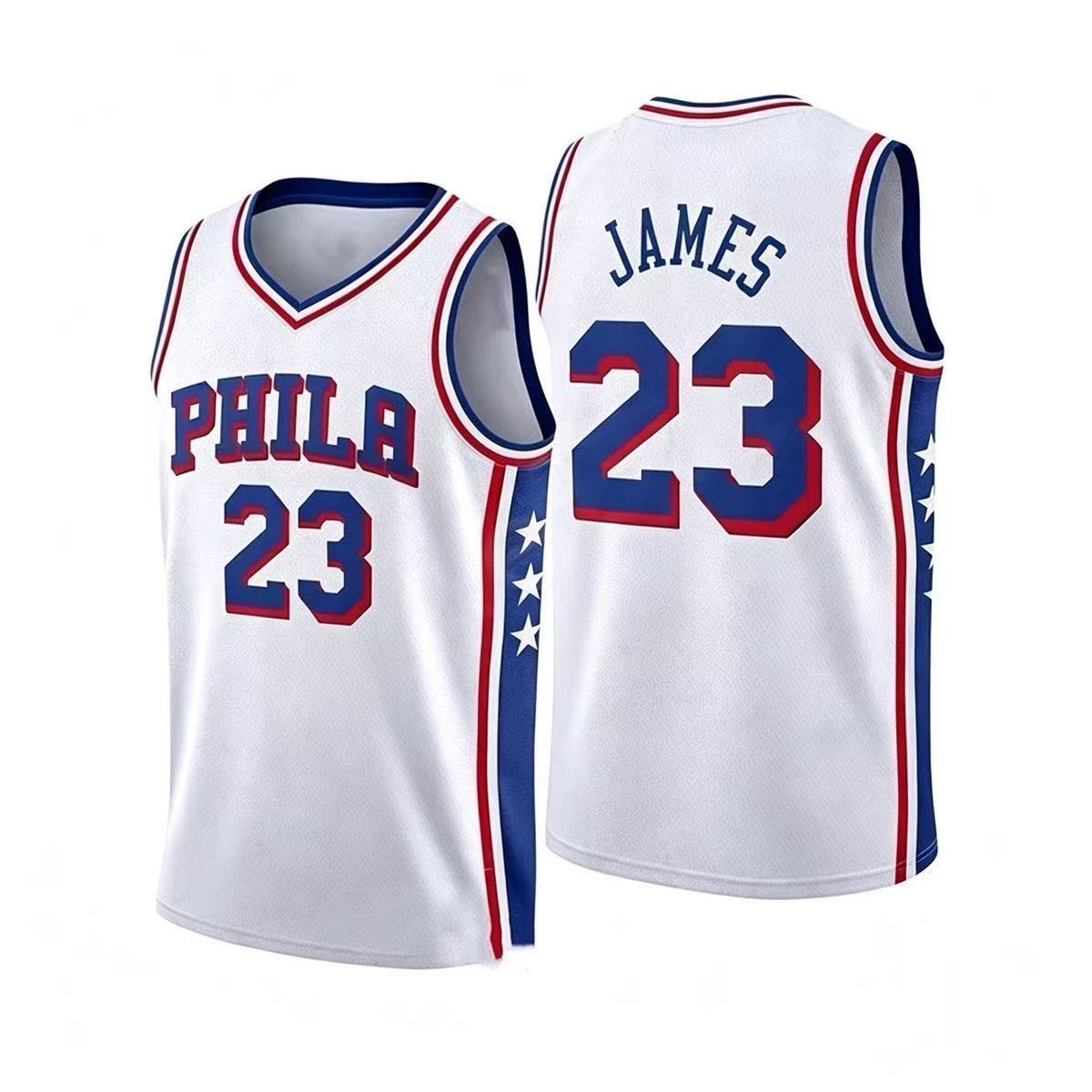 2026 LBJ #23 Phila Basketball Jersey Star Stripes Men’s Custom Fan Shirt