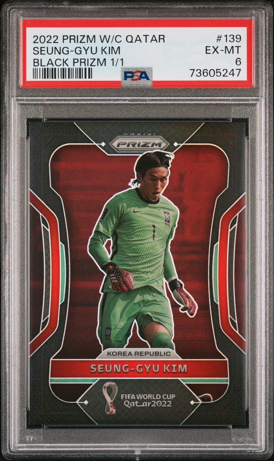 2022 Panini Prizm World Cup Qatar Seung-gyu Kim Black 1/1 South Korea