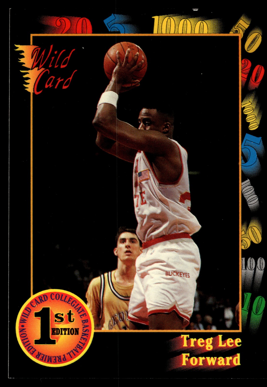 1991 Wild Card Treg Lee #49 Ohio State Buckeyes Basketball Card