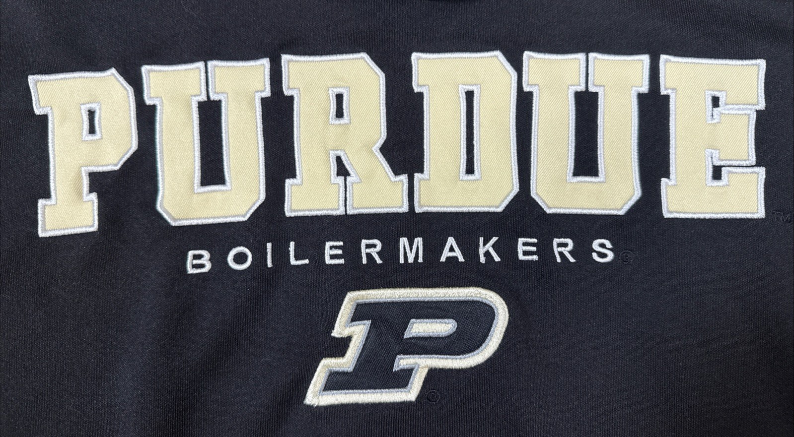 Colosseum Purdue Boilermakers Stitched Black Pullover Hoodie Sweatshirt Men’s S