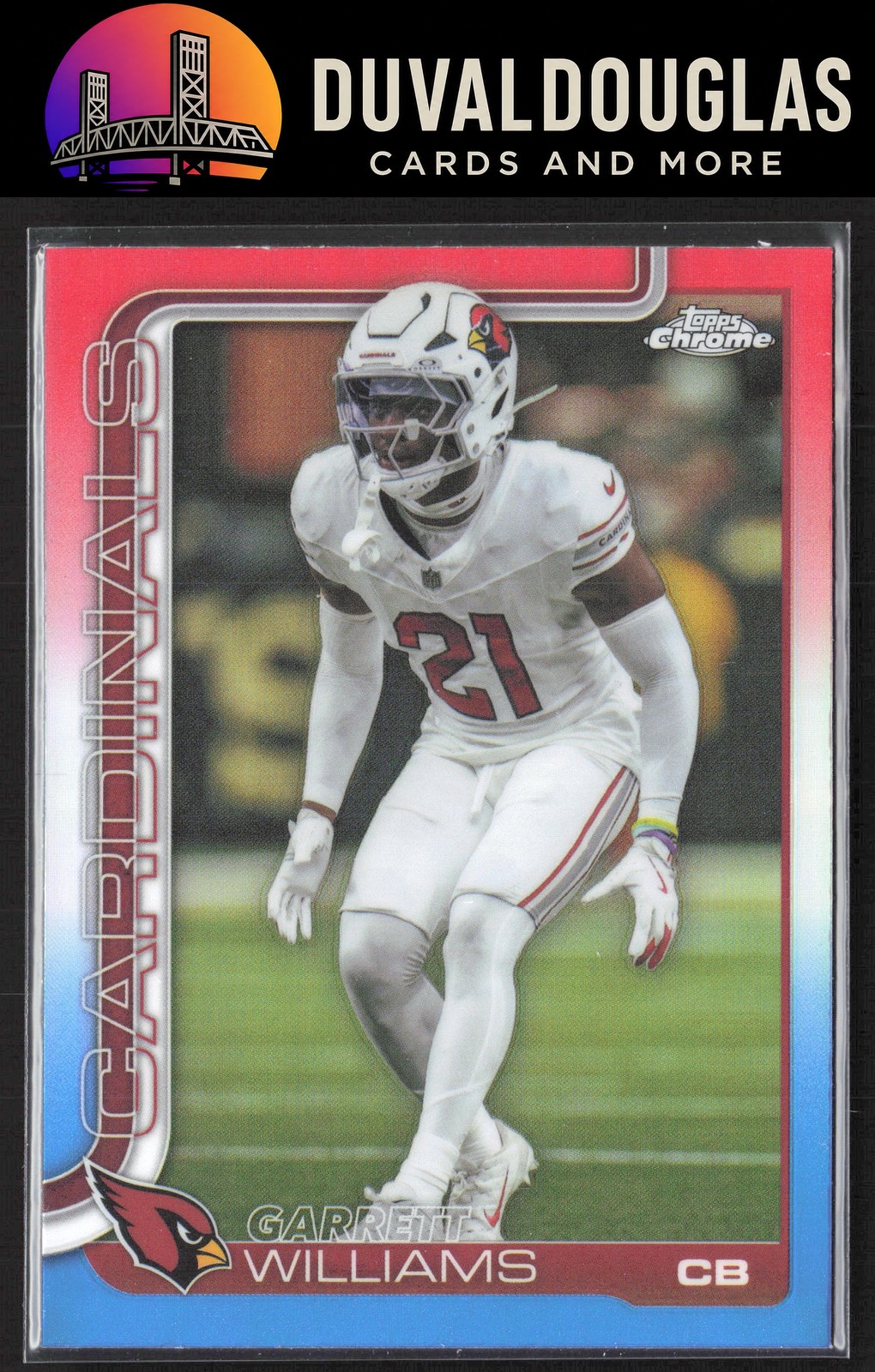 2025 Topps Chrome #6 Garrett Williams Red White and Blue Refractor