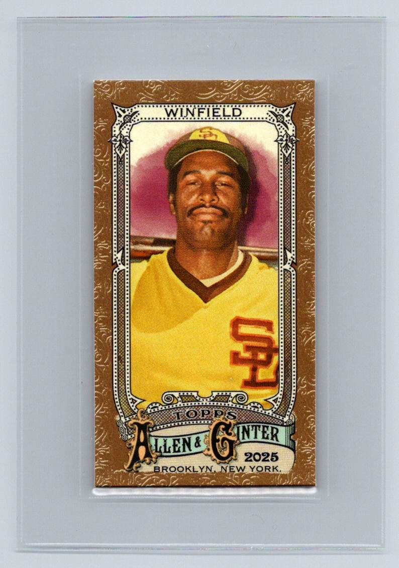 2025 Topps Allen & Ginter Dave Winfield Gold Border Mini Tobacco Card #151