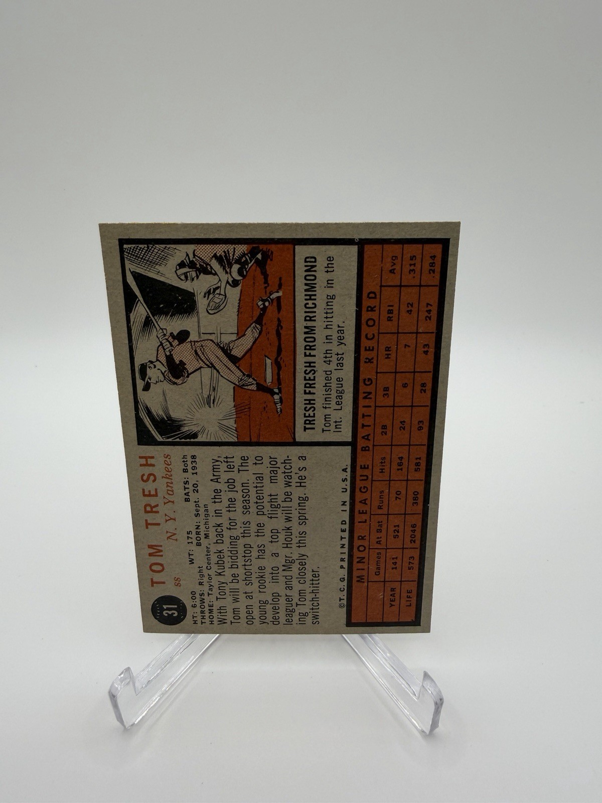 1962 Topps – Tom Tresh #31 (RC) EX+