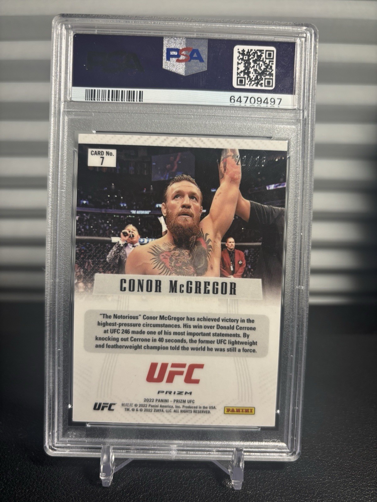 2022 Panini Prizm UFC Conor McGregor #7 Prizm Flashback Mojo /25 PSA 10