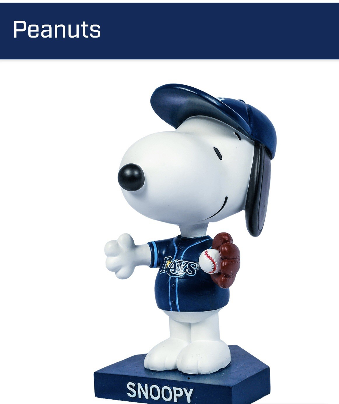 Snoopy Tampa Bay Rays Peanuts Bobblehead SGA 8/2/26 Presale