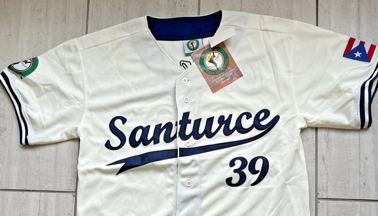 LOS EQUIPOS PUERTO RICO LATIN LEAGUE SANTURCE CRABBERS BASEBALL JERSEY MEN 2XL