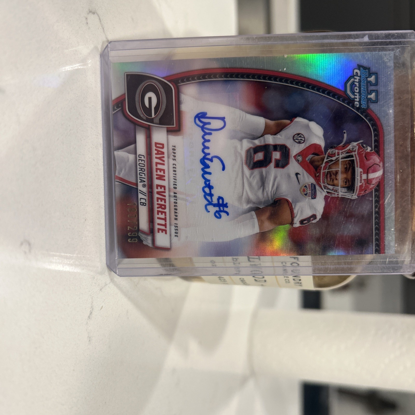 2024 Bowman University Chrome Daylen Everette Auto /299- Georgia- Steelers