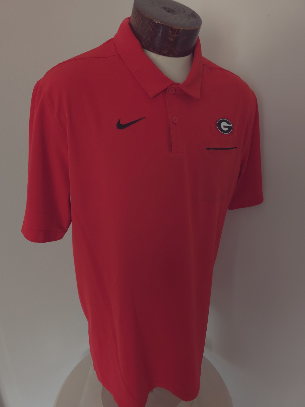 Nike Men’s XL Red Black Golf Polo Shirt UGA GEORGIA BULLDOGS OFA