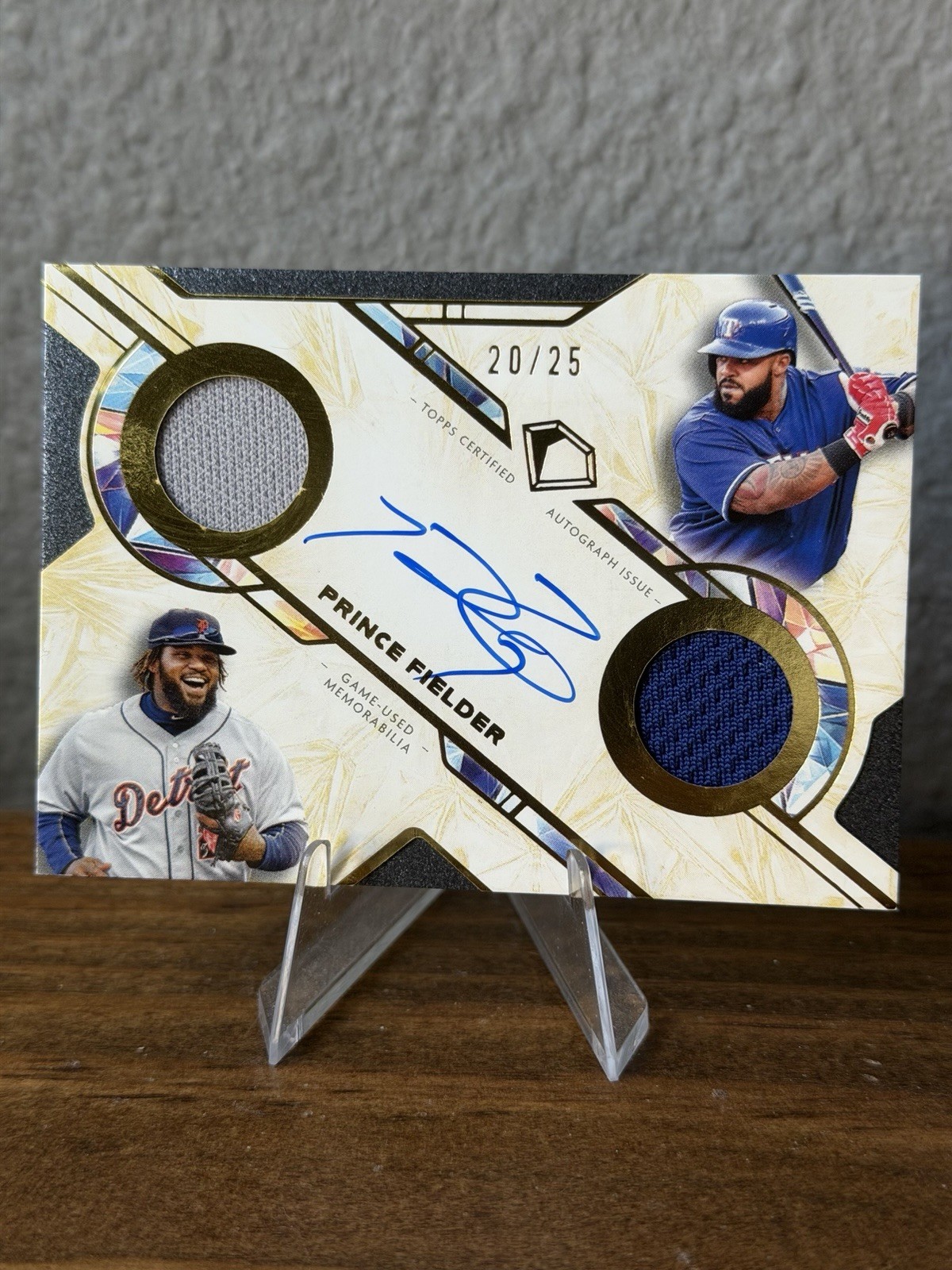 2025 Topps Diamond Icons Prince Fielder Dual Team Auto Relic Jersey #/25