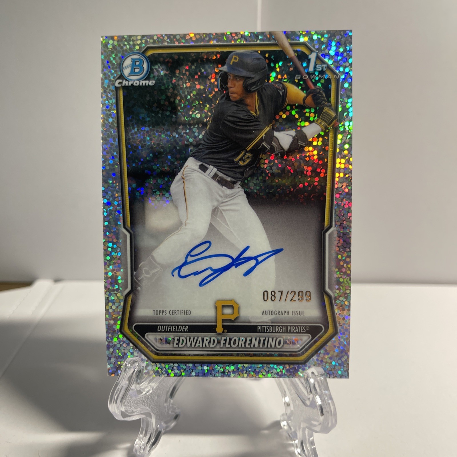 2026 Bowman Chrome Edward Florentino Pirates 1st Bowman Sparkle Auto /299 CPA-EF