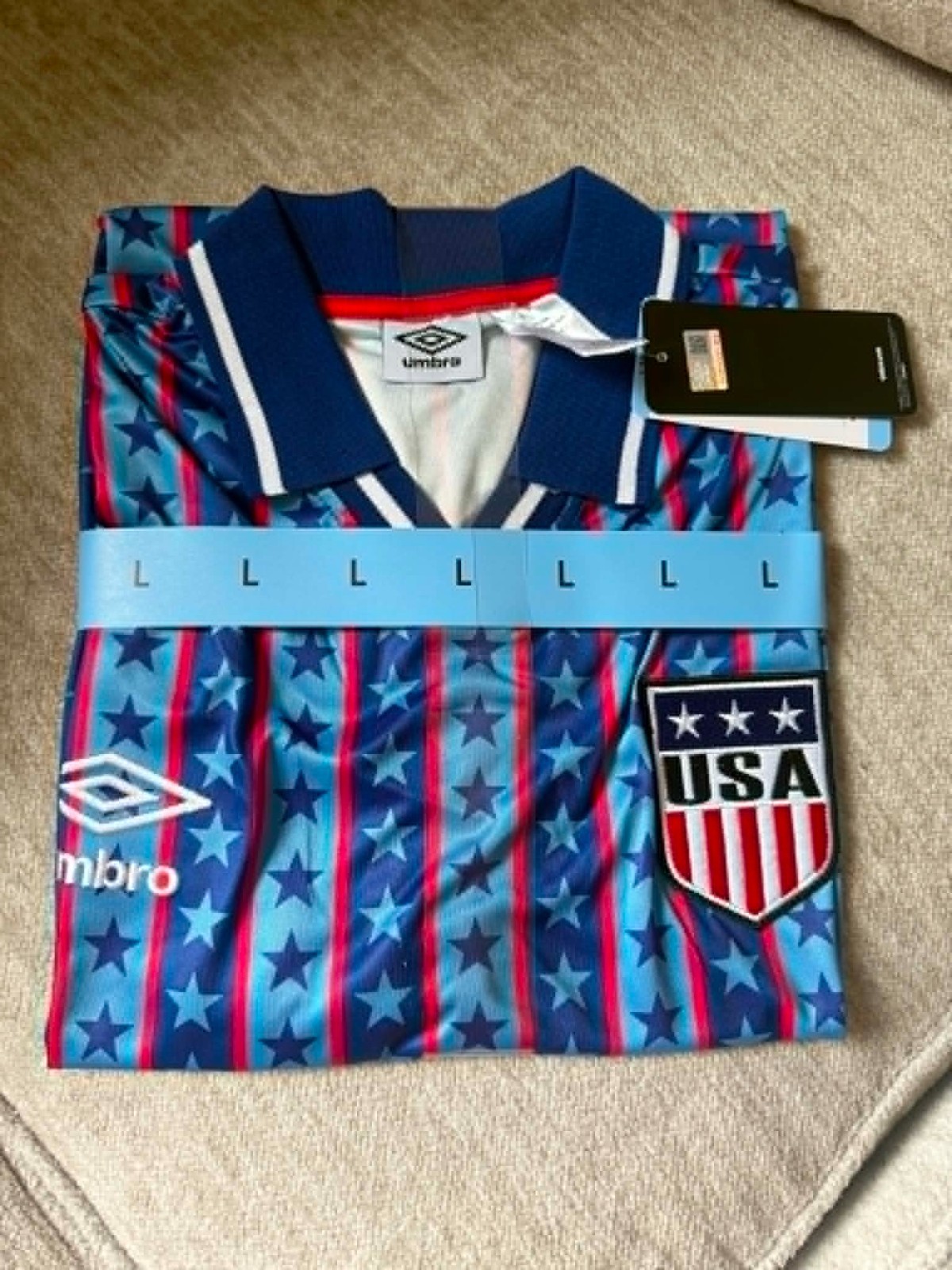 UNITED STATES OF AMERICA UMBRO SOCCER WORLD CUP FIFA JERSEY – LARGE – NWT