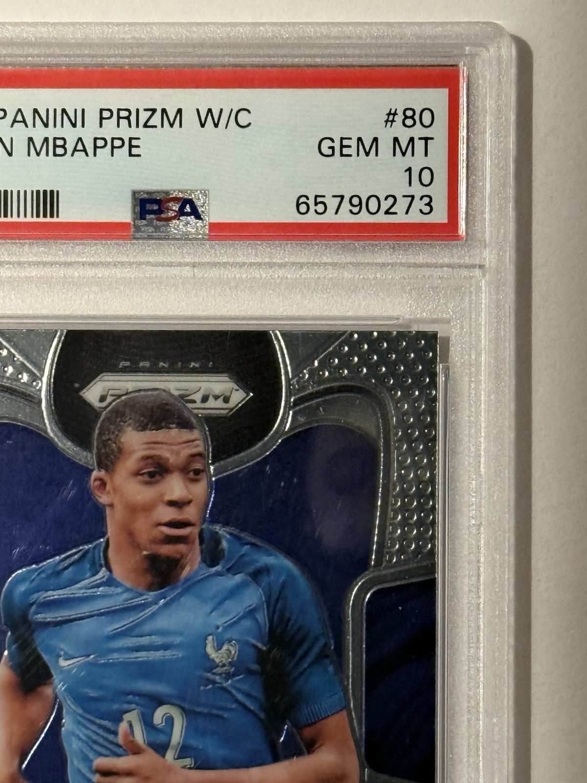 2018 Panini Prizm World Cup Kylian Mbappe Rookie RC #80 PSA 10 World Cup France