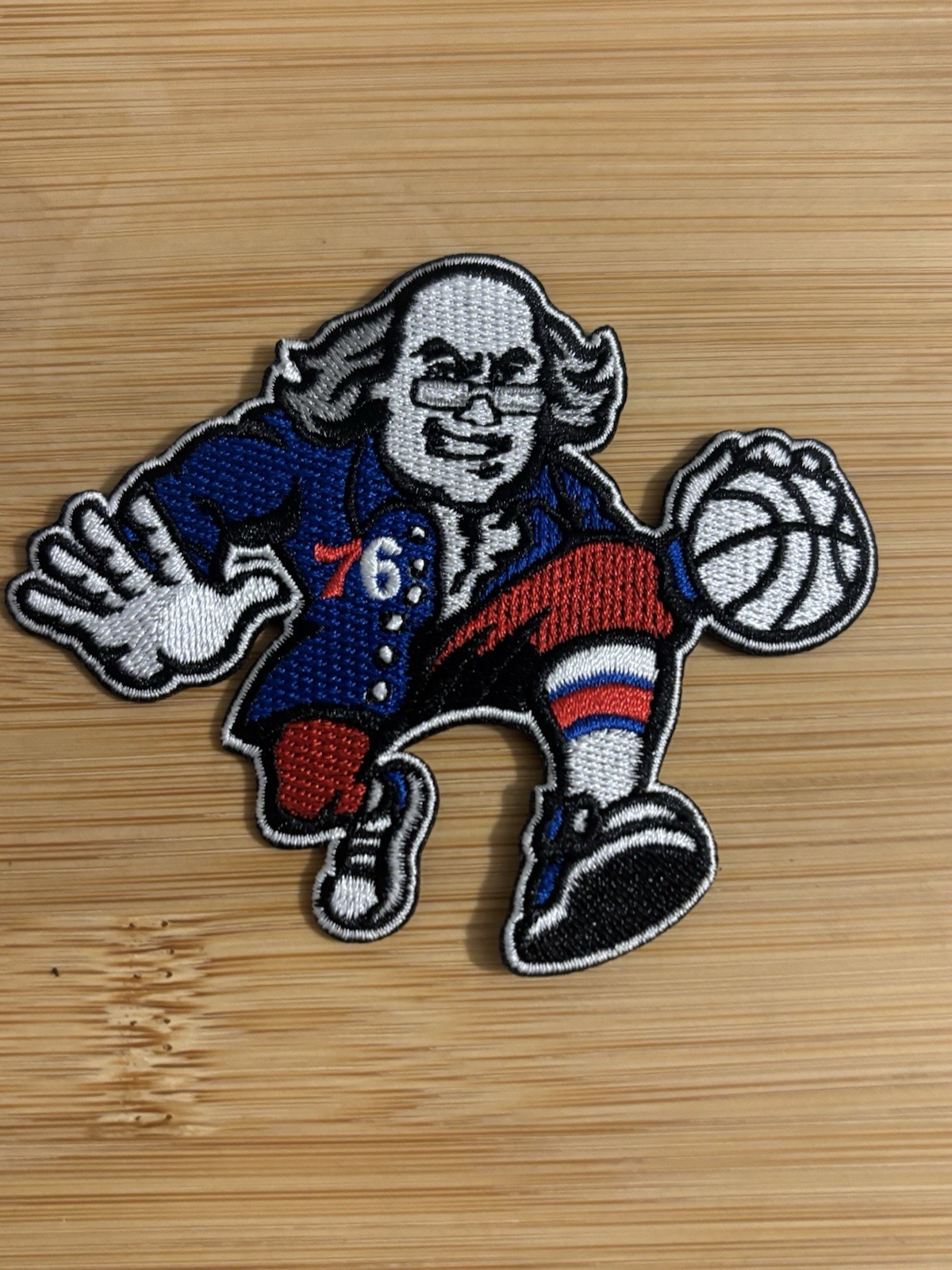 New Philadelphia 76ers Red White & Blue Franklin 3″ Iron on Patch Free Shipping