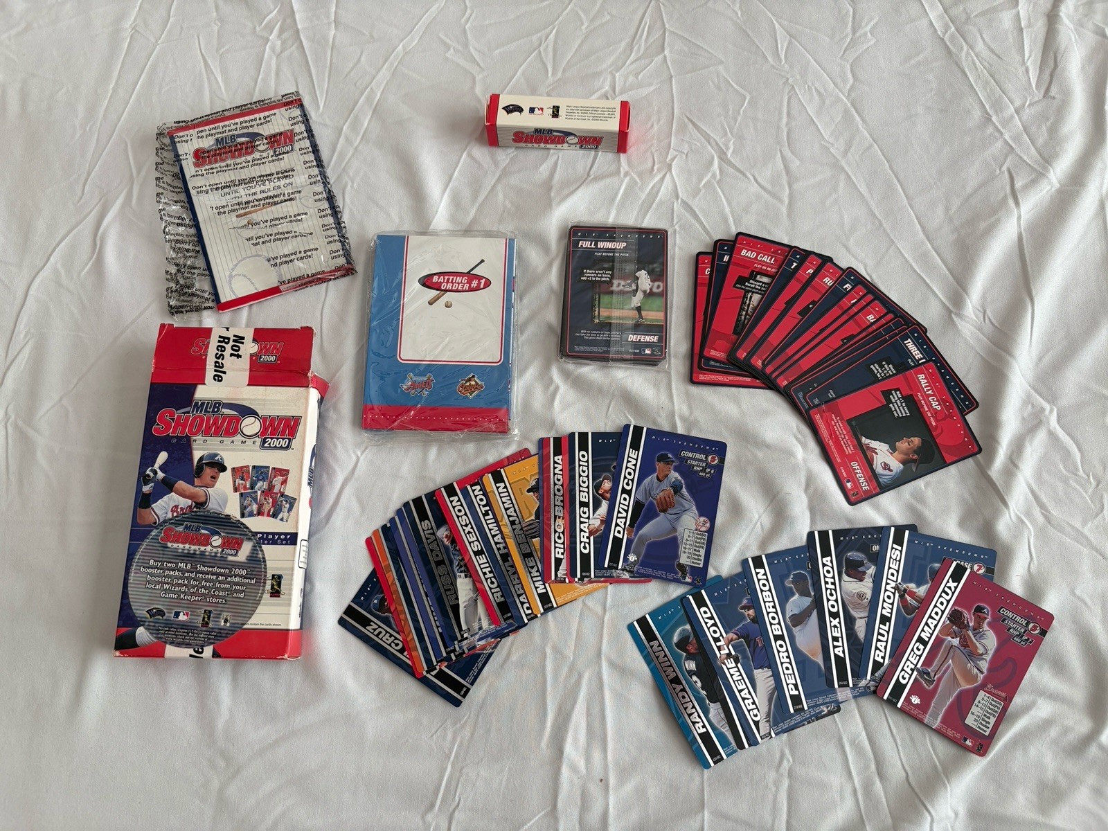 2000 MLB Showdown Player & Action Cards Game WOTC Biggio Cone Maddux Sexson Dice