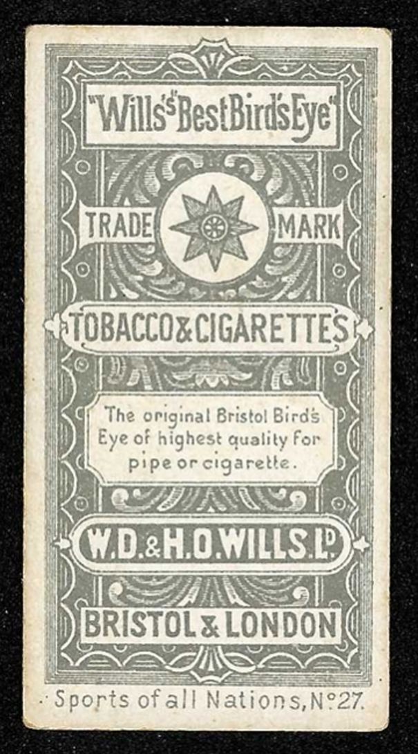 1900 ENGLAND, RUNNING W.D. & H.O. Wills Sports Of All Nations BIRD’S EYE #27