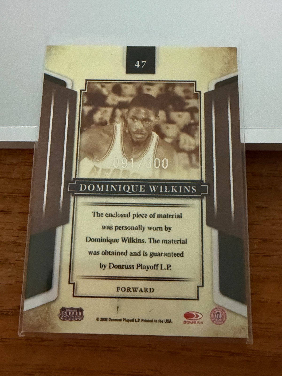 Dominique Wilkins Donruss Sports Legends HOF Jersey /300 #91/300 Hawks