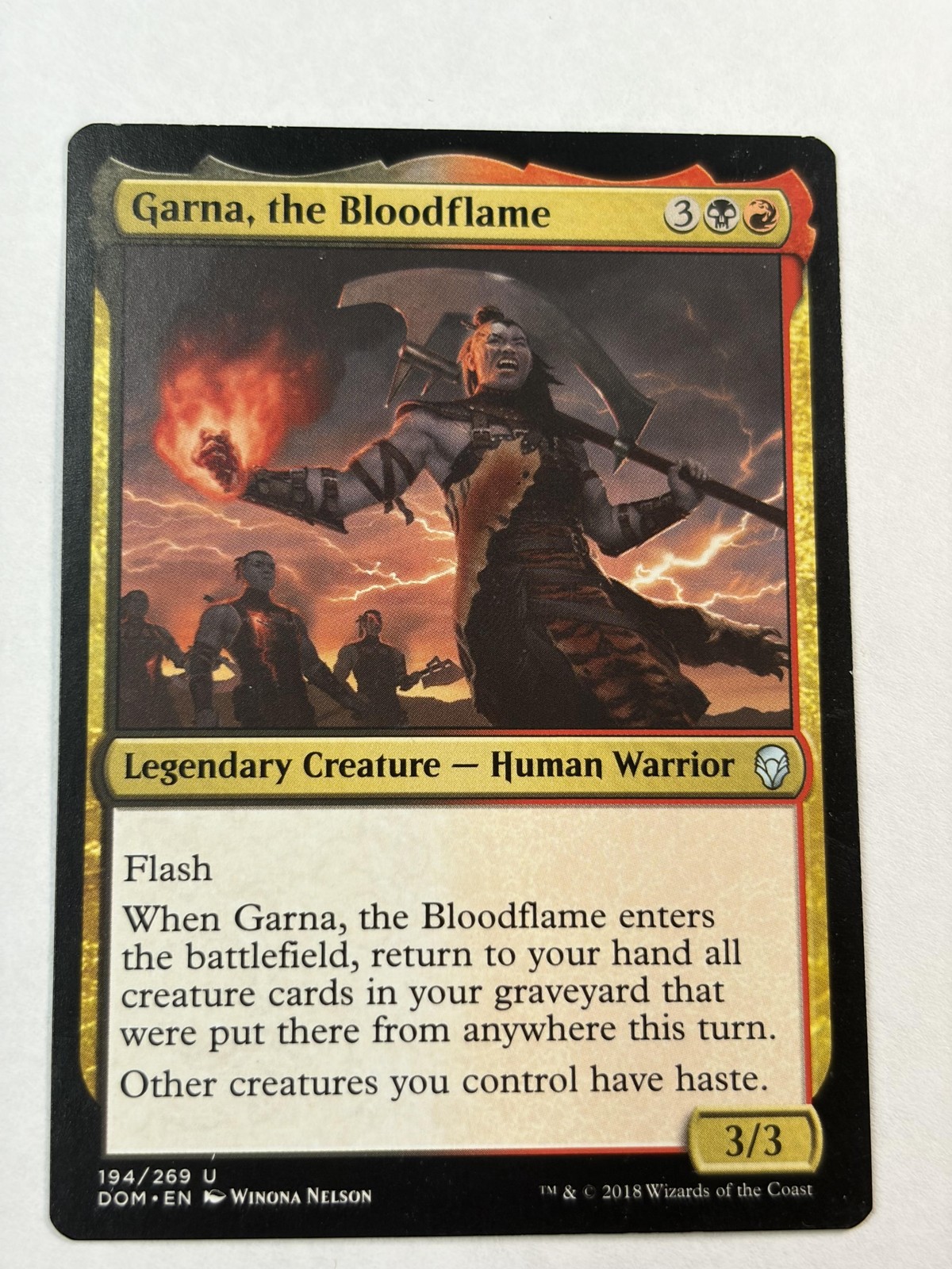 2018 Wizards Of The Coast Garna, The Bloodflame #194/269 Dominaria NM