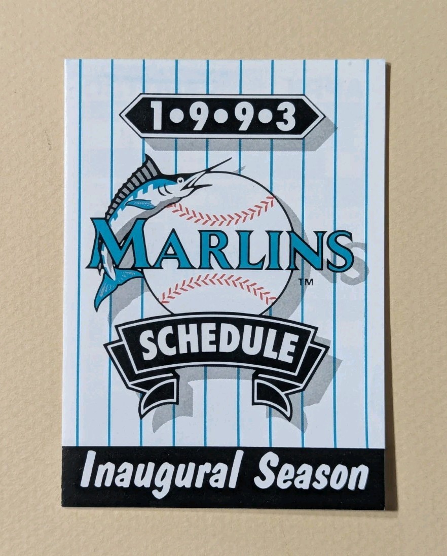 1993 Florida Marlins Baseball Pocket Schedule MLB Inaugural Season ⚾️⚾️