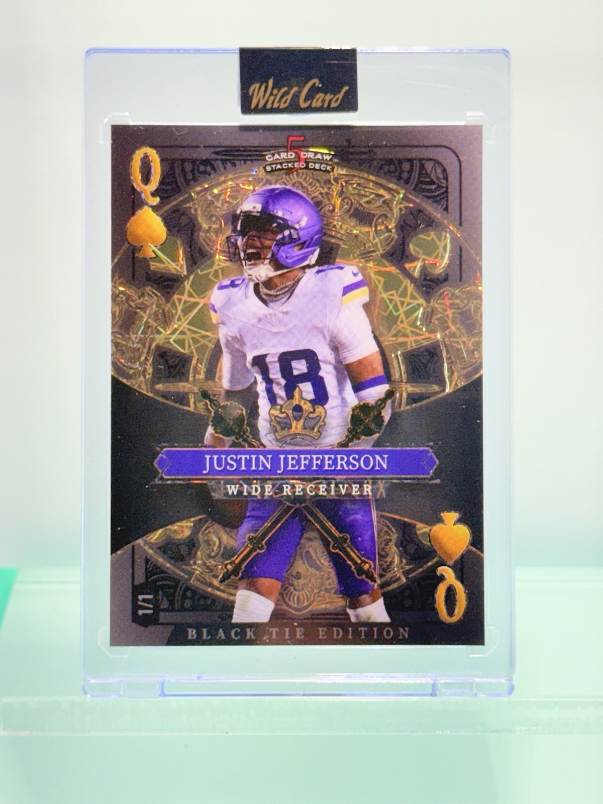2026 Wild Card Justin Jefferson Black Tie Edition 1/1 Black And Gold