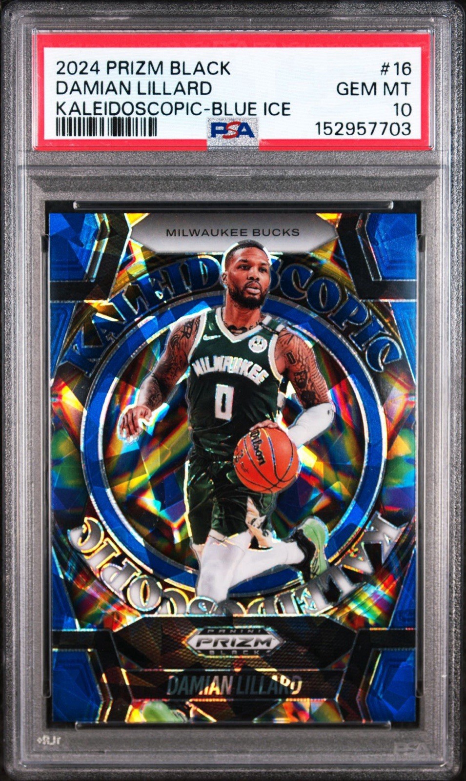 2024 Prizm Blue Ice /125 Kaleidoscopic Damian Lillard PSA 10!!