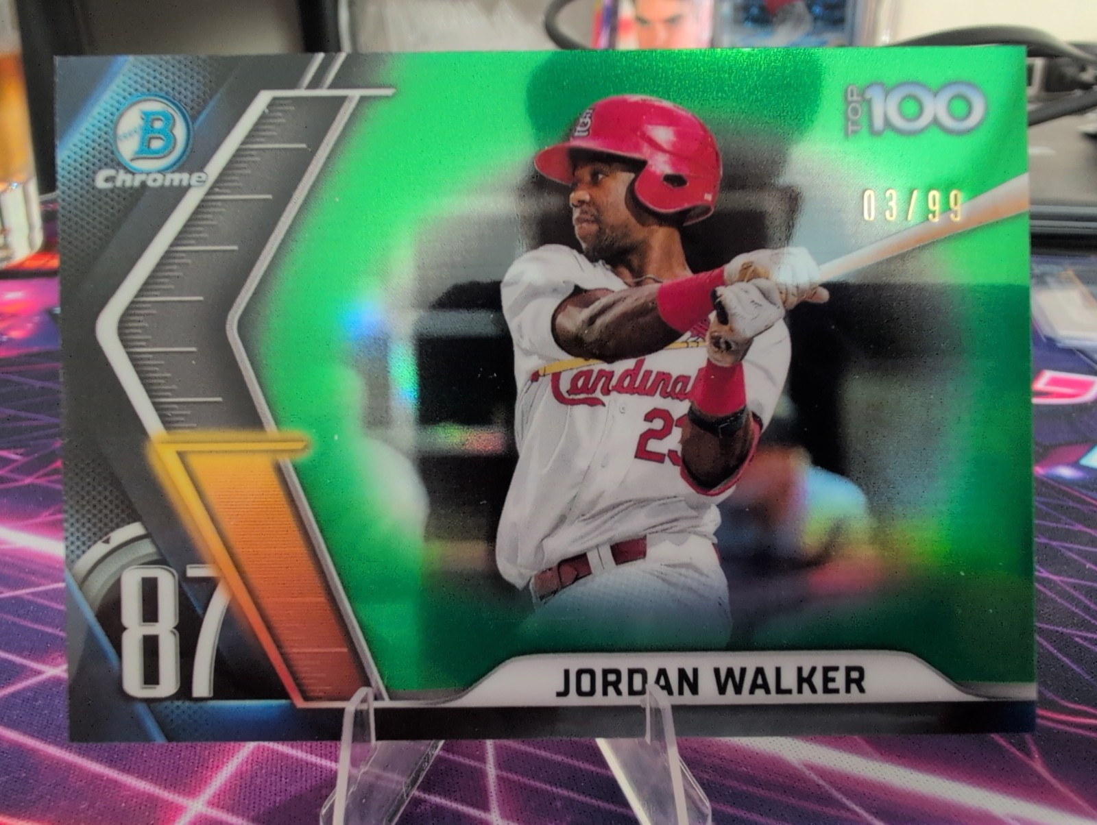 2022 Bowman – Chrome Bowman Scouts Top 100 Jordan Walker Green Refractor /99