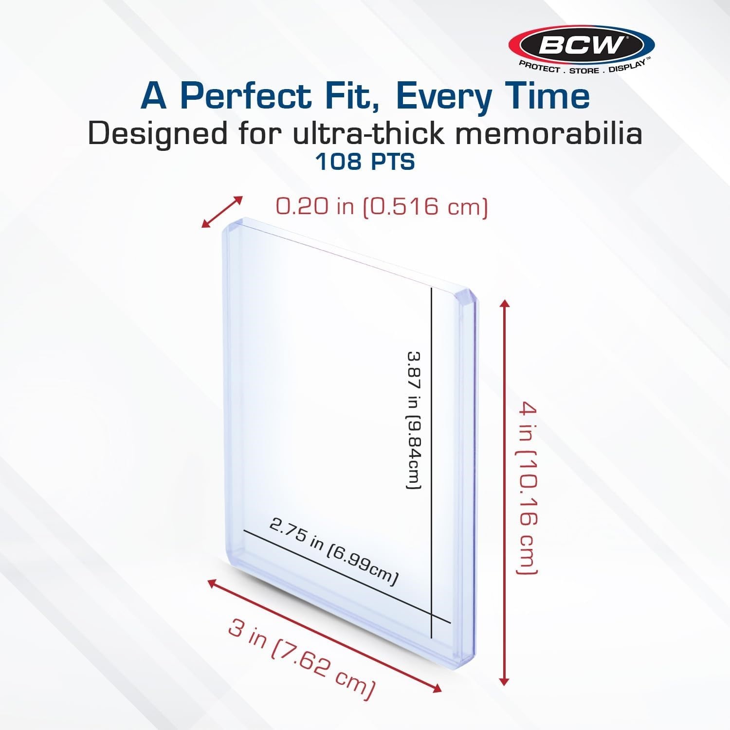 20 BCW Thick Card Topload 108 Pt. Holders 3×4 Clear Protectors Rigid PVC Storage