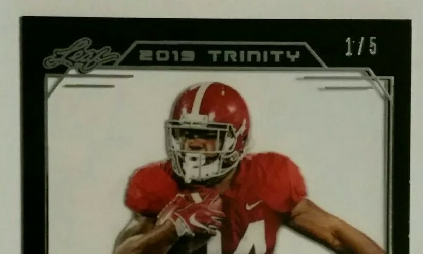 2019 Leaf trinity clear DAMIEN HARRIS Auto autograph rookie black border 1/5