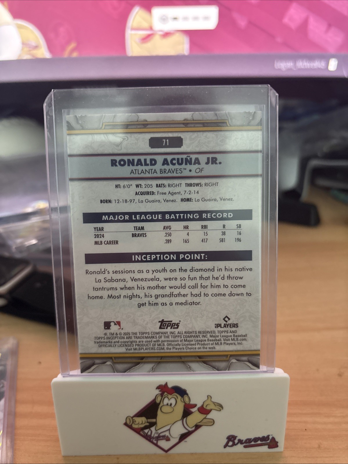 Ronald Acuna Jr 2025 Topps Inception Green SP #71 Atlanta Braves