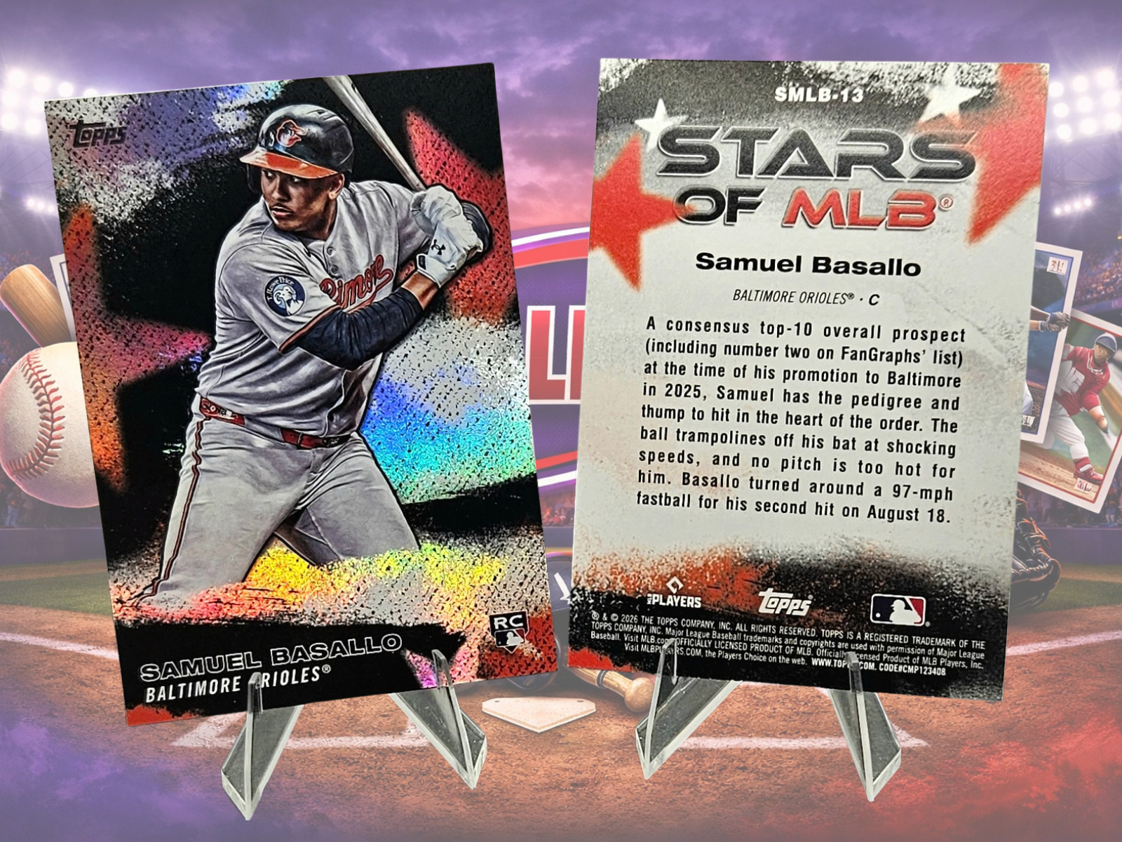 2026 Topps Stars of MLB SMLB-13 Samuel Basallo RC Orioles Insert