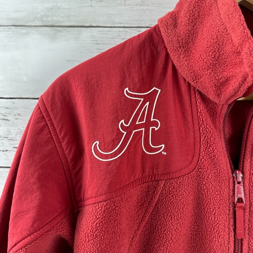 Columbia Alabama Crimson Tide Mens Small Full Zip Fleece Jacket Embroidered