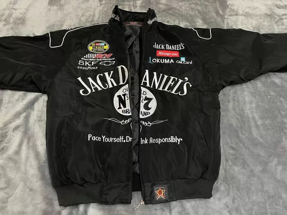 DE Adults Team Padded Daniels Zip Racing Jack Embroidery Cotton Racing Jacket SZ