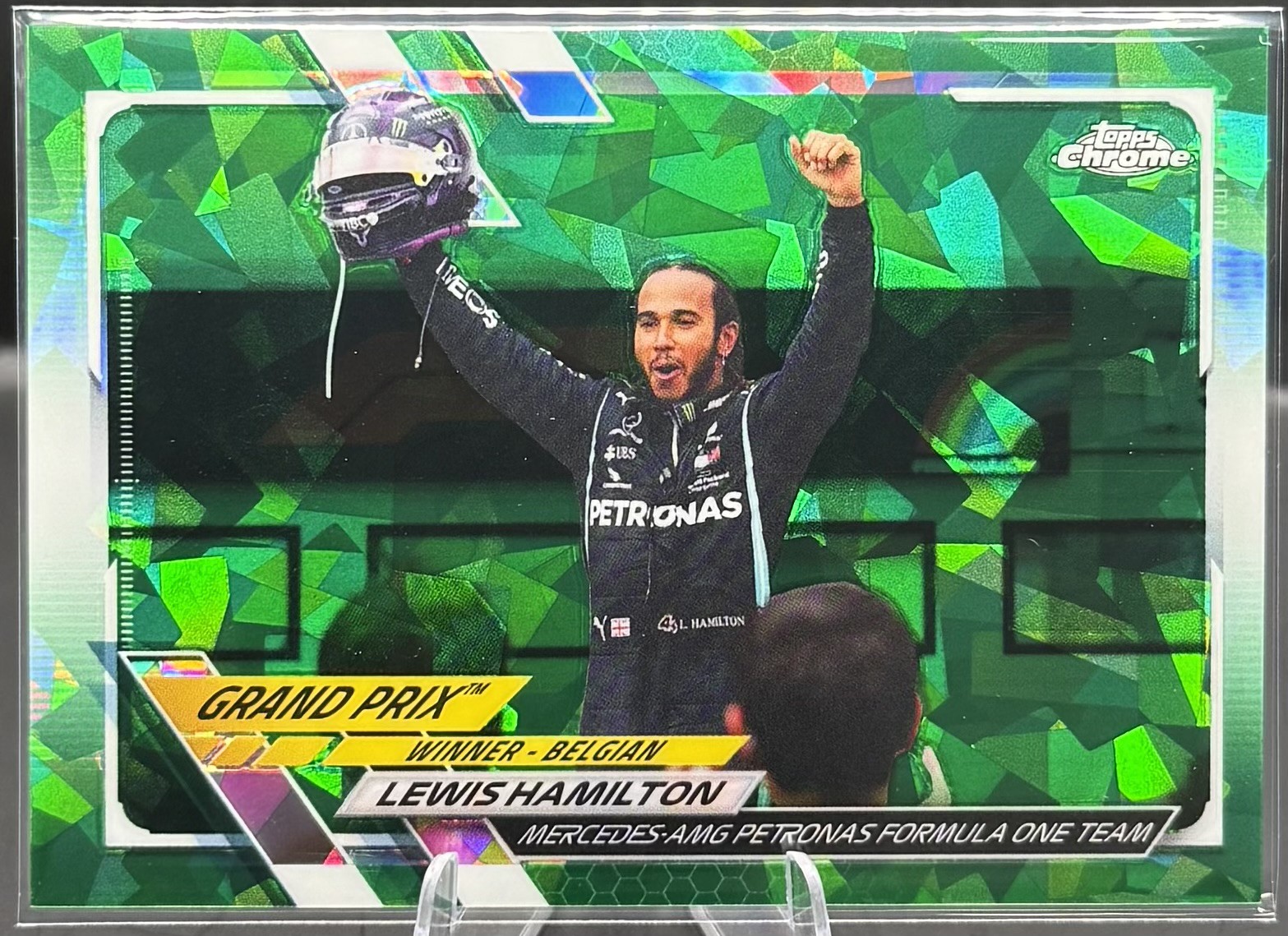 2021 Topps Chrome Green Formula 1 – Grand Prix Winners Lewis Hamilton /75