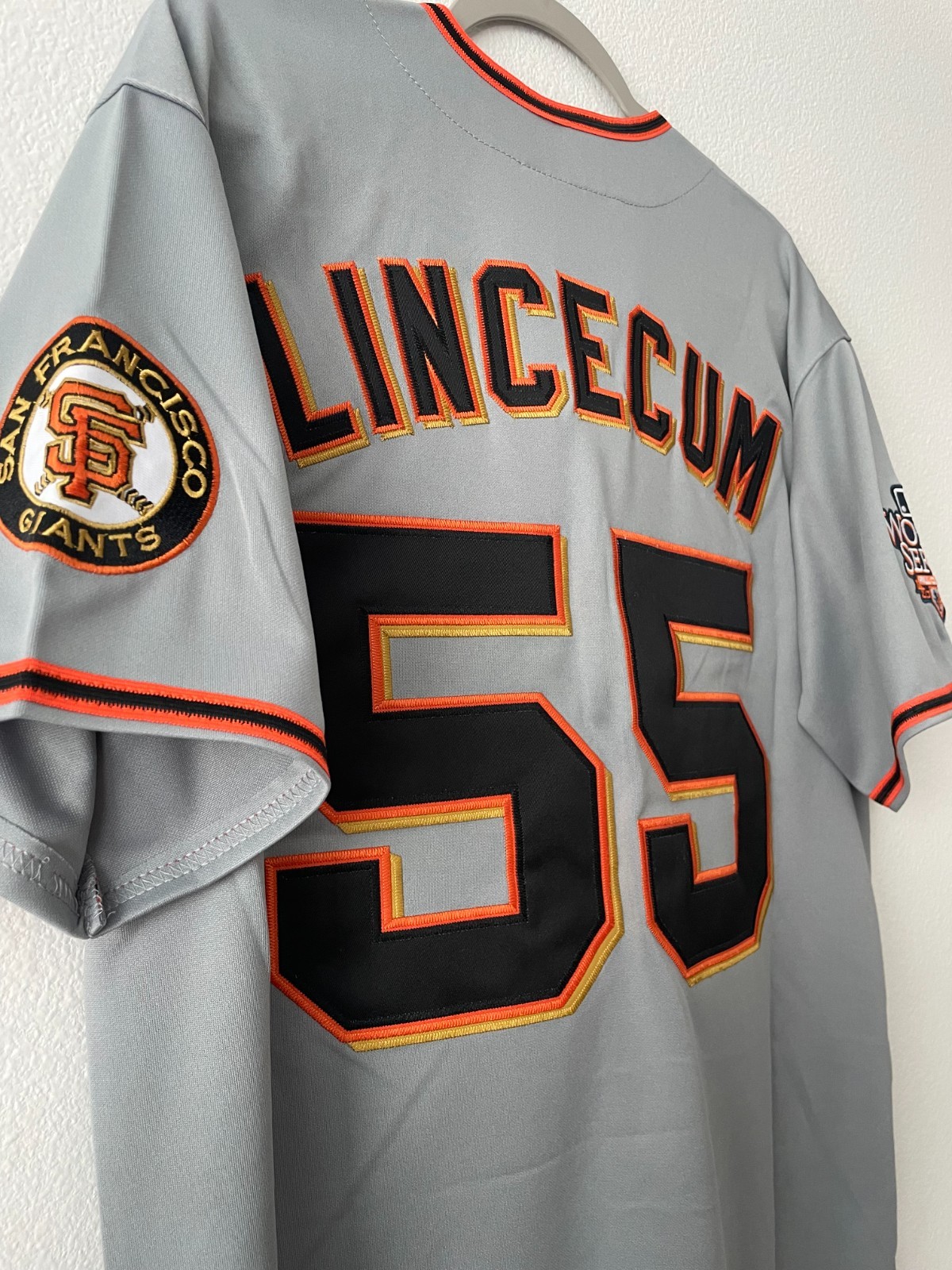Vintage Tim Lincecum 2010 San Francisco Giants World Series Grey gray throwback