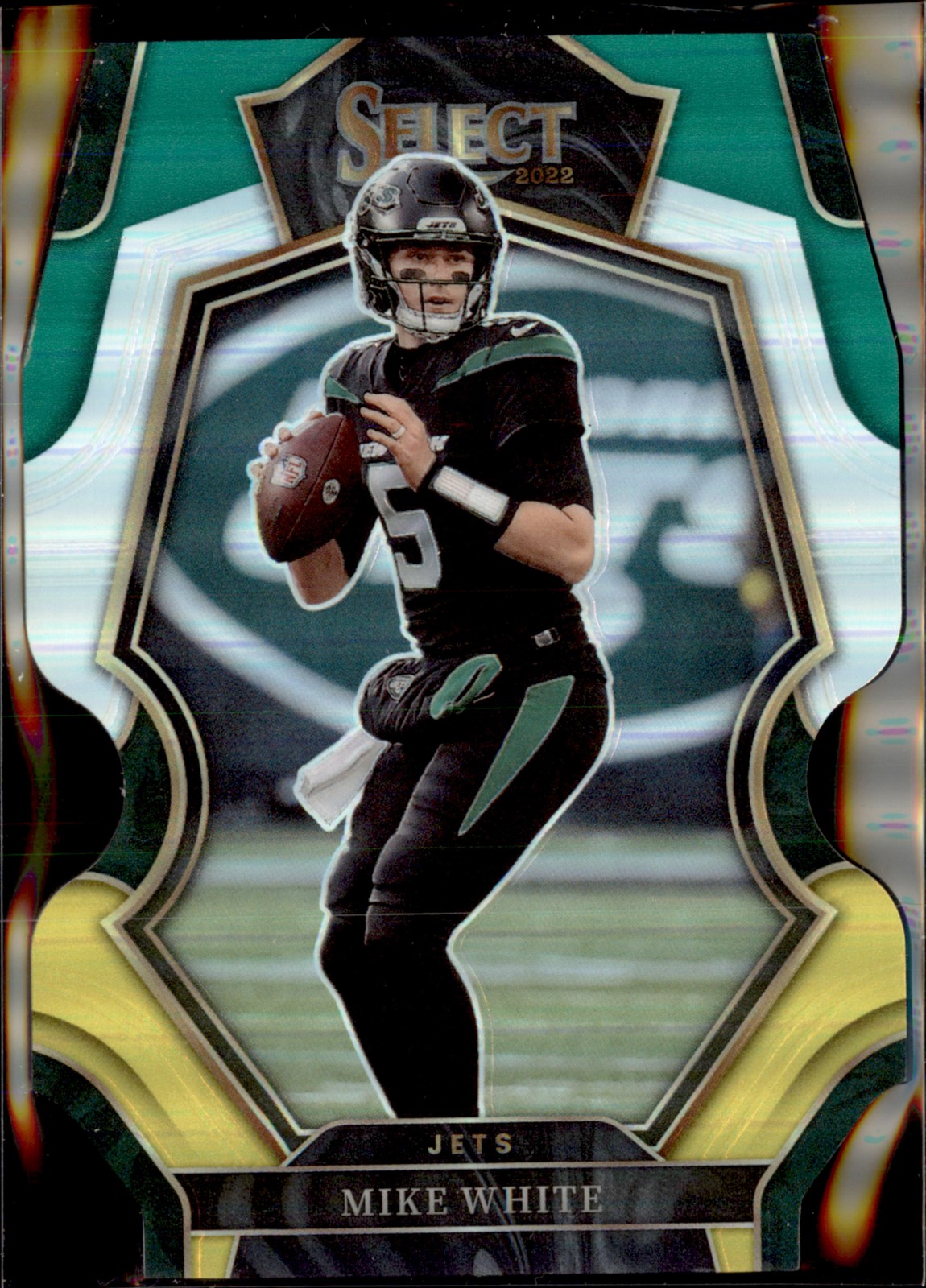 2022 Panini Select #178 Mike White Green and Yellow Prizm Die Cut 3 1 A