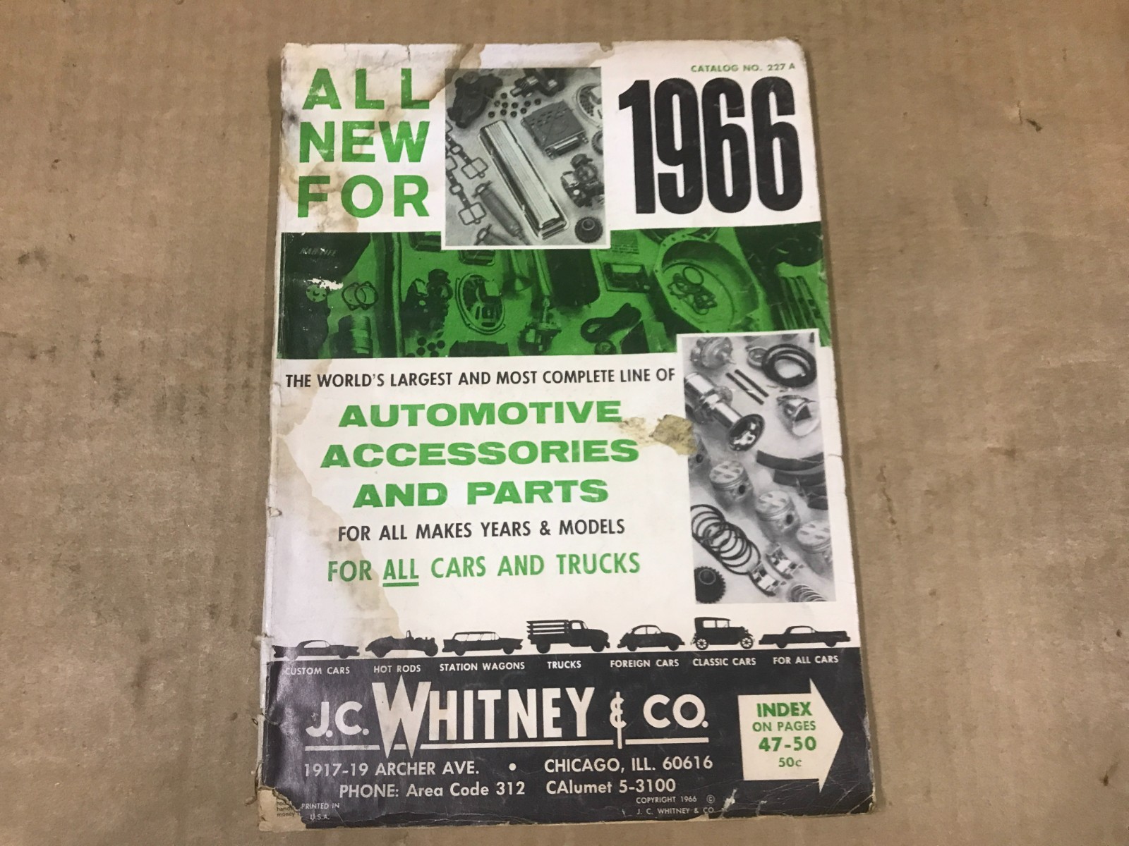 Vintage 1966 J.C. Whitney & Co. Automotive Accessories & Parts Catalog