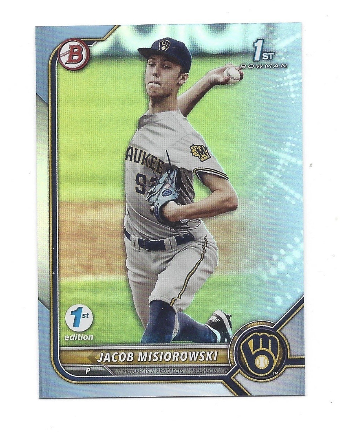 2022 Bowman Draft 1st Edition SKY BLUE FOIL #BD-132 JACOB MISIOROWSKI Y607