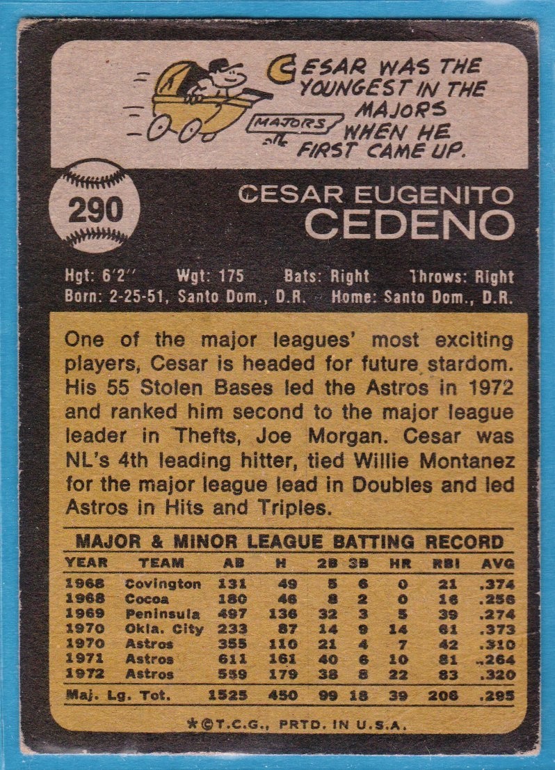 1973 Topps – Cesar Cedeno #290