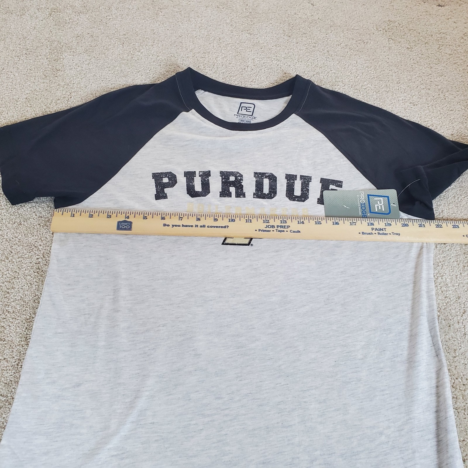 Purdue Boilermakers Men’s TShirt Size L Large Heather Gray Black Short Sleeve