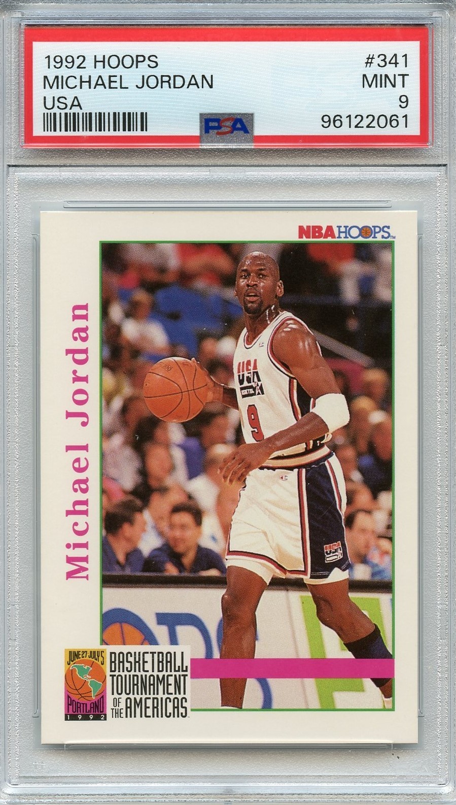 1992 Hoops Michael Jordan USA #341 PSA 9 MINT Basketball GOAT Chicago Bulls #1